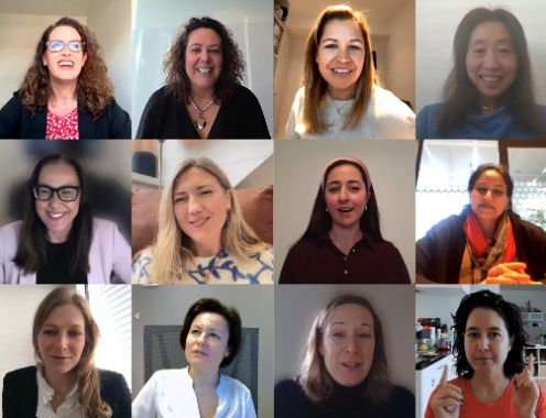 A mosaic of screenshots of women from EMEA Recruitment's International Women's Day video